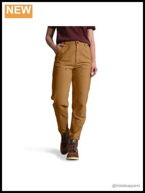 Double-Front Canvas Work Pants Knee Pad Utility Tapered Leg